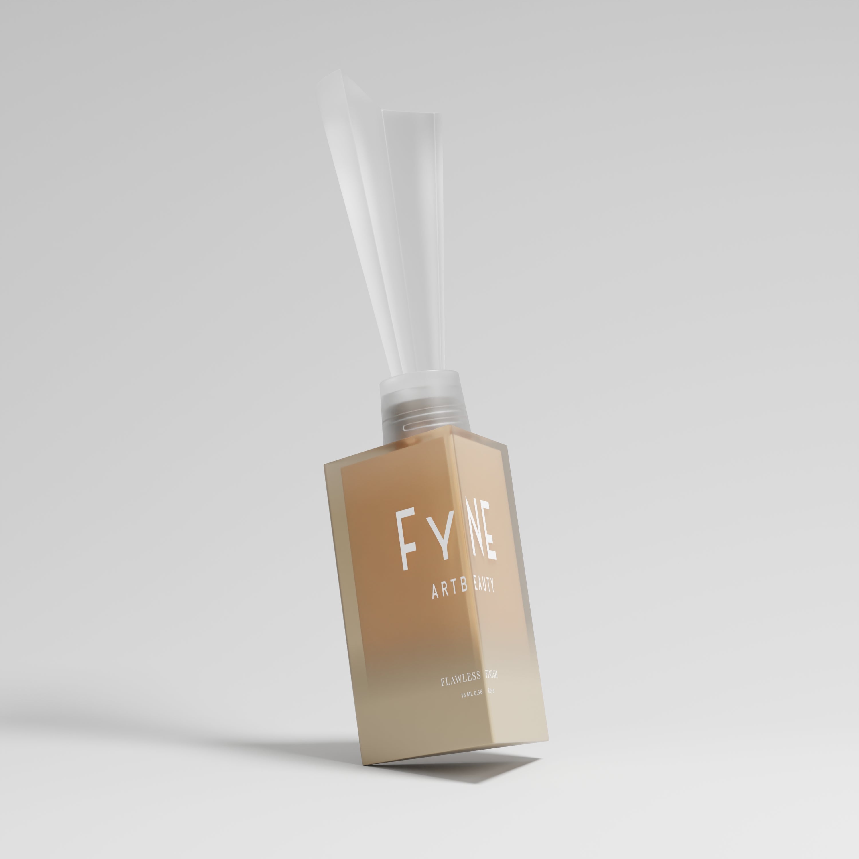 Flawless Finish Full Coverage Liquid Concealer by Fyne Cosmetics in a glass pyramid bottle